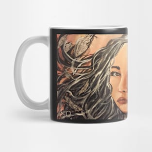 Woman with Feathers in her hair Mug